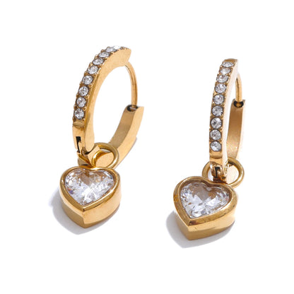 Delicate Heart Small Hoop Earrings