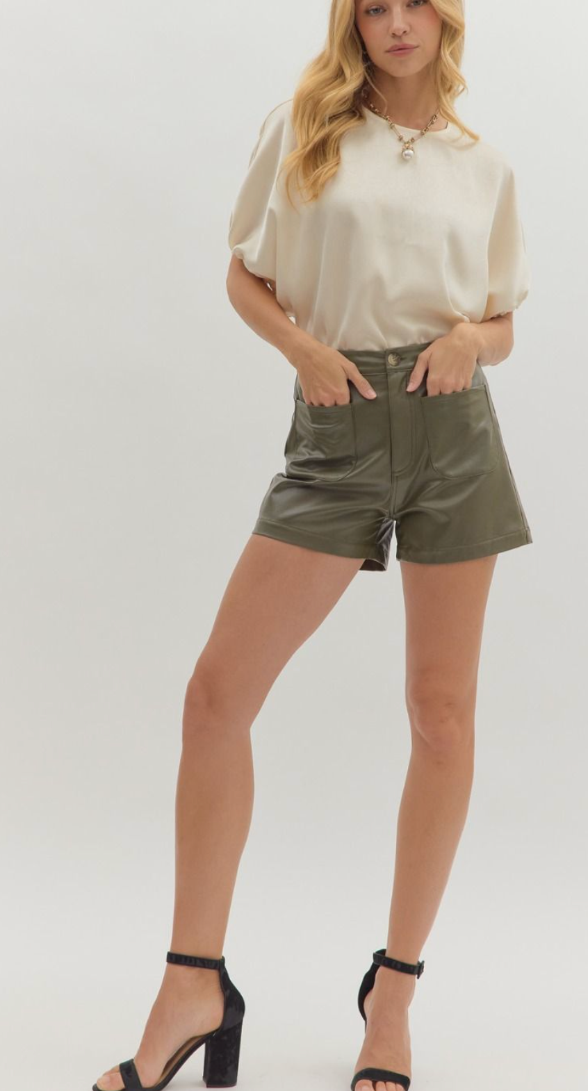 Katy High Rise leather shorts