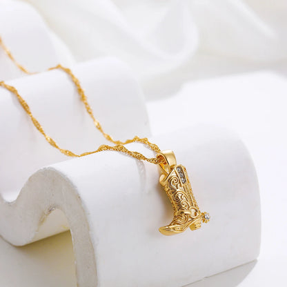 Western Cowboy Boot Necklace