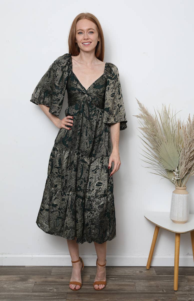 TWIST FRONT MAXI DRESS