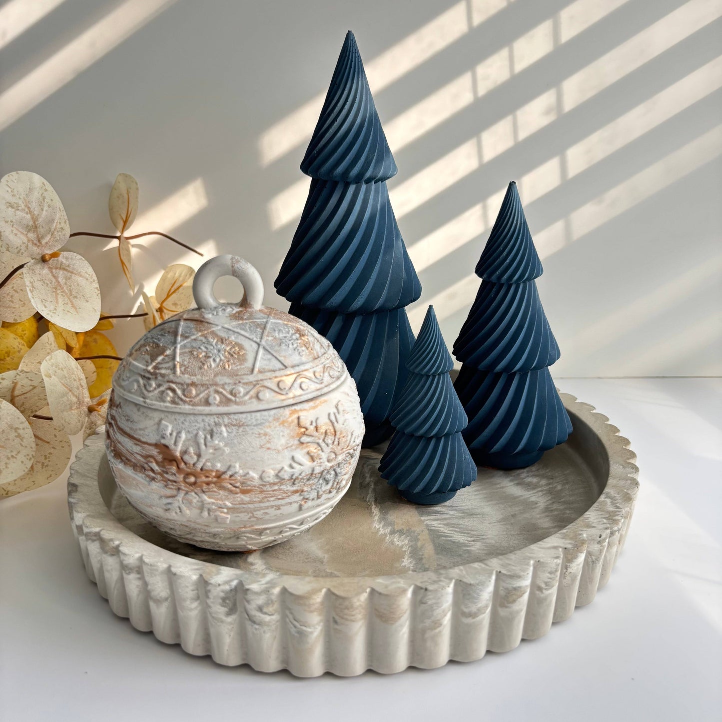 Twist Pines Trio - Concrete Holiday Trees | Christmas Decor