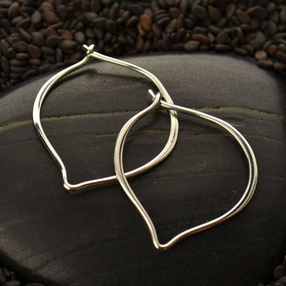 Sterling Silver Lotus Petal Hoop Earring