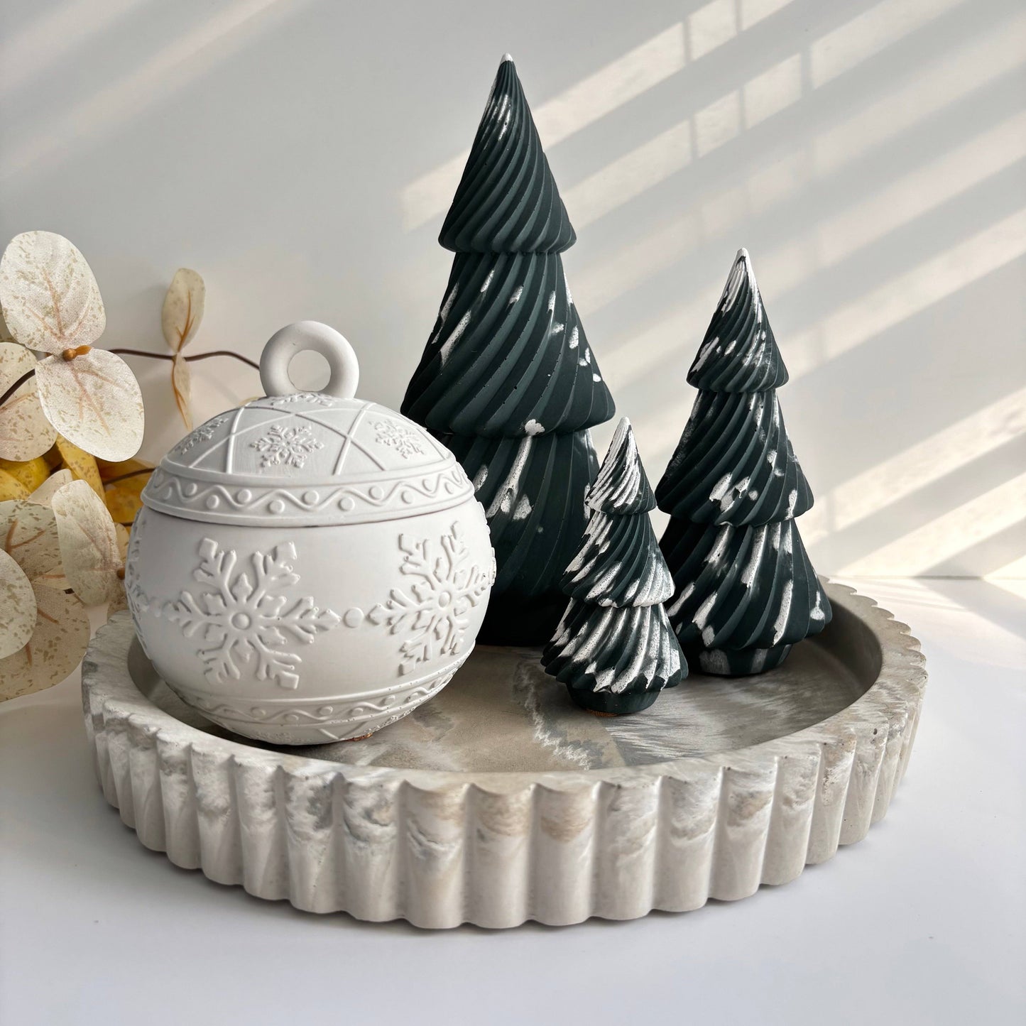 Snowflake Bauble Jar |Winter Glow Vessel |Christmas Ornament