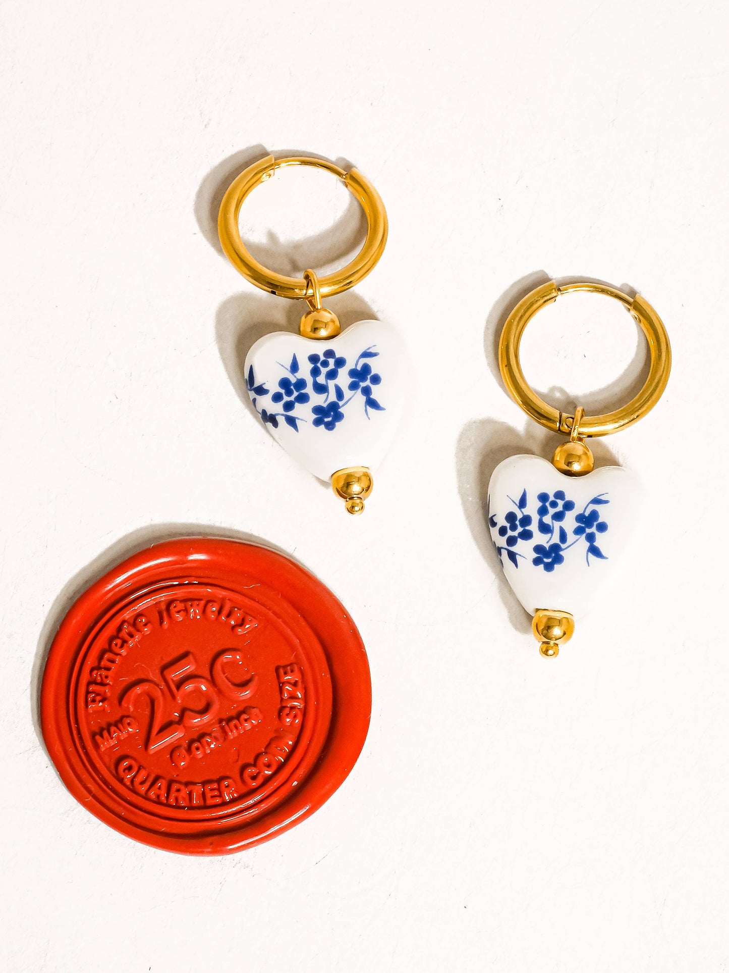 Ceramic Floral Heart Earring