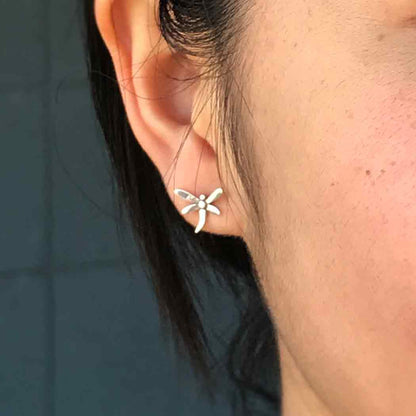Sterling Silver  Dragonfly Post Earrings