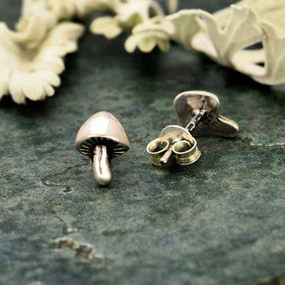 Sterling Silver  Mushroom Post Earrings