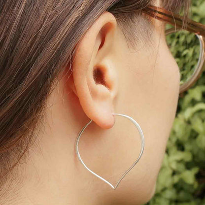 Sterling Silver Lotus Petal Hoop Earring