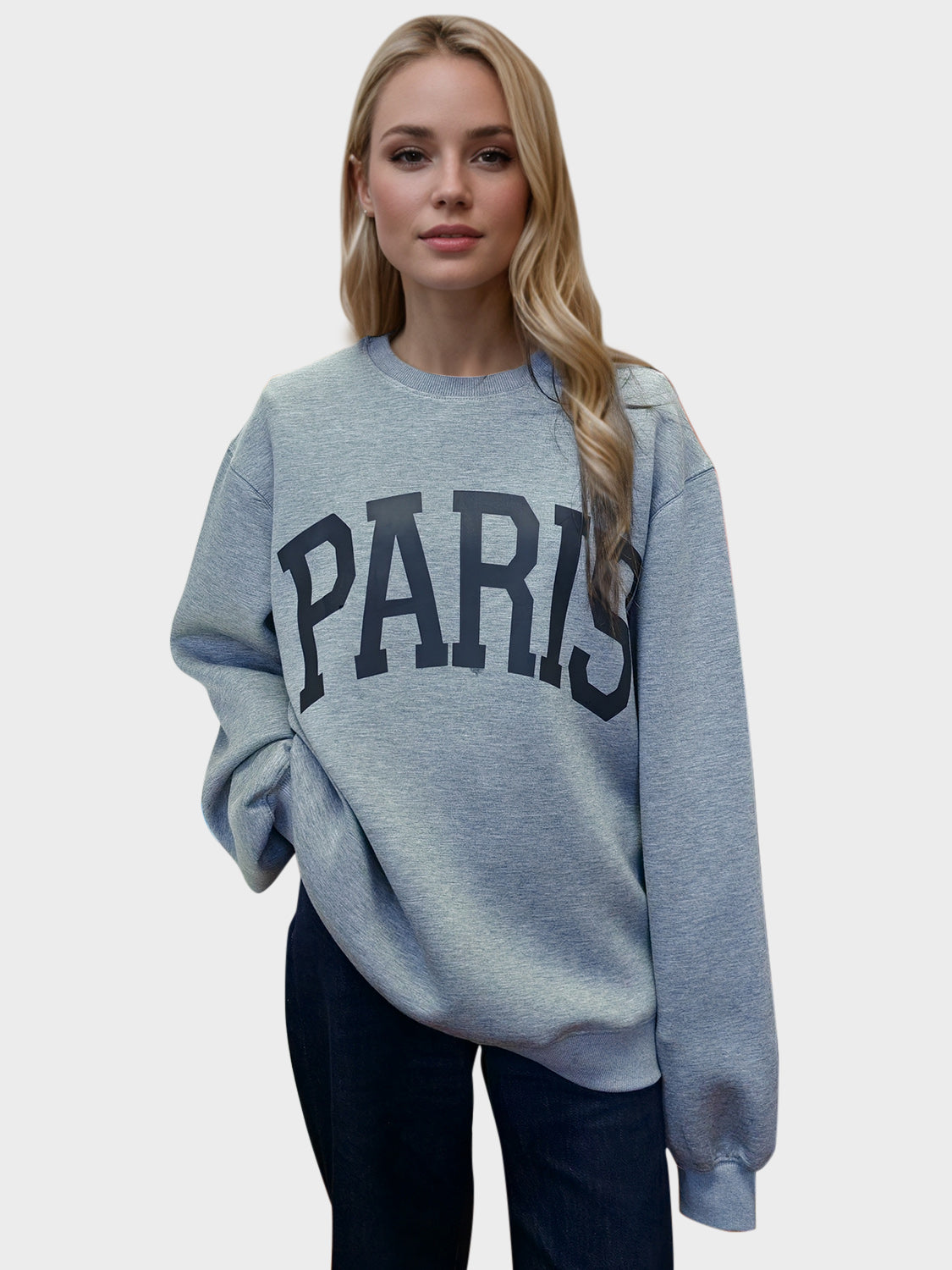 PARIS Round Neck Long Sleeve  Sweatshirt