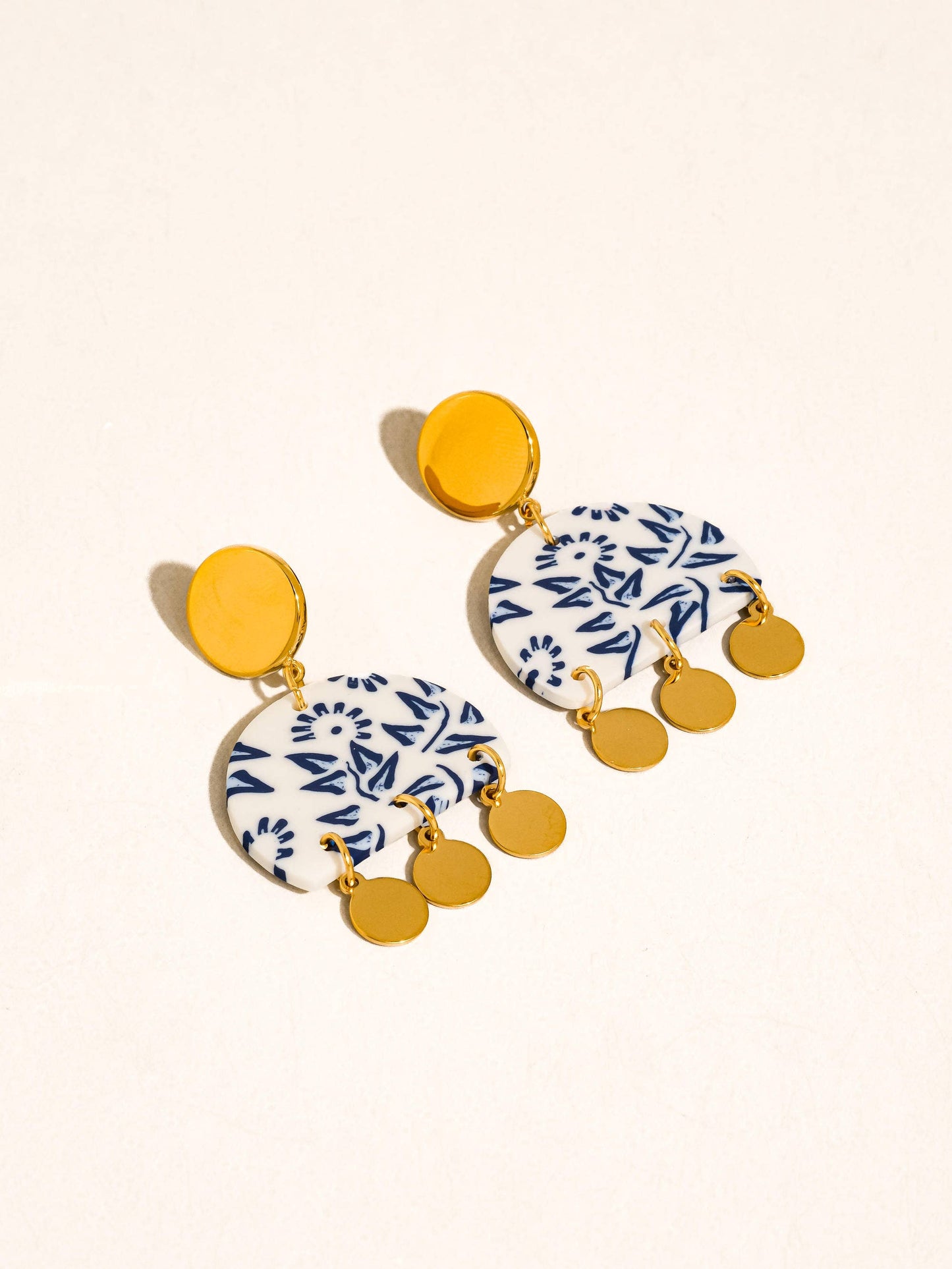 Bijoua Blue Porcelain Drop Earrings