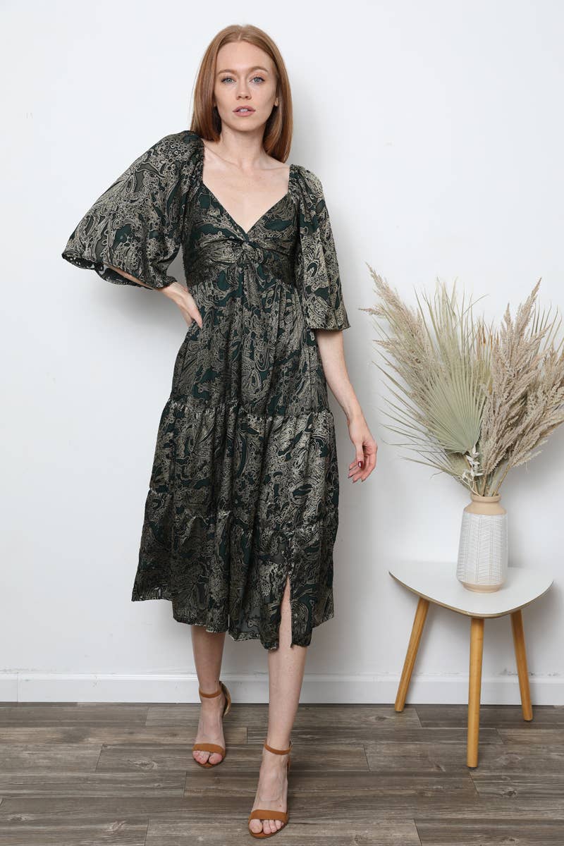 TWIST FRONT MAXI DRESS