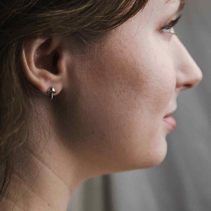 Sterling Silver  Mushroom Post Earrings