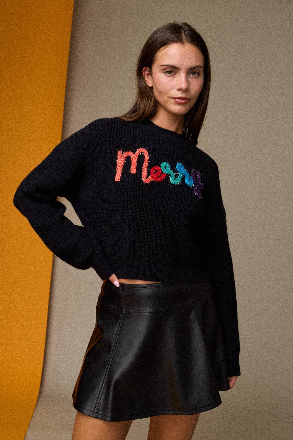Emma Loose Fit Cropped Merry Knit Pullover
